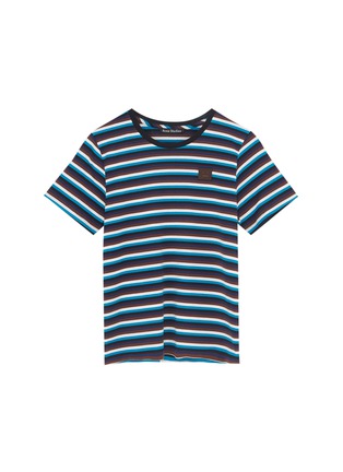Main View - Click To Enlarge - ACNE STUDIOS - Face patch stripe kids T-shirt