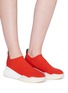 Figure View - Click To Enlarge - STELLA MCCARTNEY - Mixed knit sock sneakers