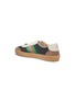 Detail View - Click To Enlarge - GUCCI - Web stripe leather and suede sneakers