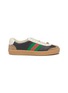 Main View - Click To Enlarge - GUCCI - Web stripe leather and suede sneakers