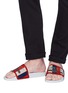 Figure View - Click To Enlarge - GUCCI - Logo print Sylvie stripe canvas pool slides