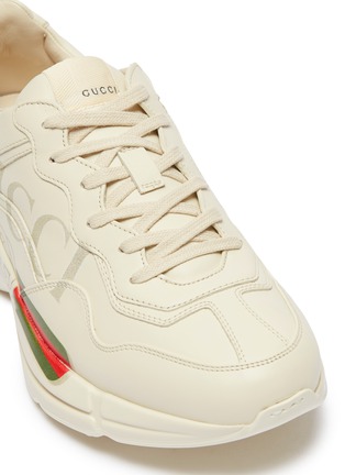 Detail View - Click To Enlarge - GUCCI - 'Rhyton' logo print leather sneakers