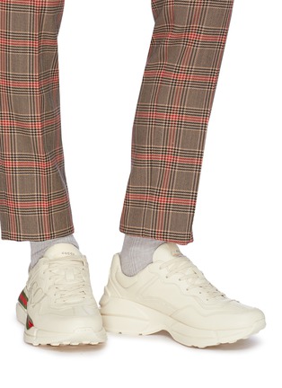 Figure View - Click To Enlarge - GUCCI - 'Rhyton' logo print leather sneakers