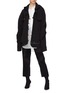 Figure View - Click To Enlarge - ANGEL CHEN - Convertible extra long sleeve hooded jacket