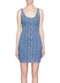 Main View - Click To Enlarge - 72723 - Button front panelled denim dress