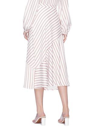 Back View - Click To Enlarge - 72723 - Buttoned split panelled stripe skirt