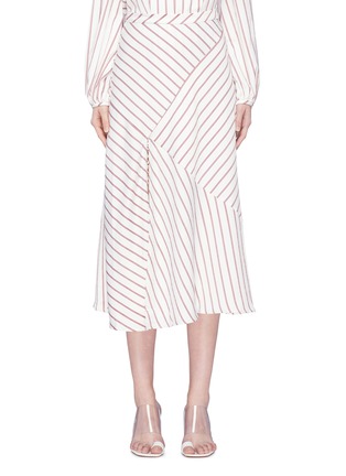 Main View - Click To Enlarge - 72723 - Buttoned split panelled stripe skirt