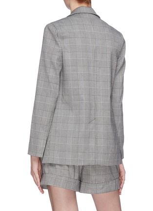 Back View - Click To Enlarge - 72723 - Houndstooth check plaid double breasted blazer