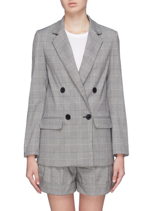 Main View - Click To Enlarge - 72723 - Houndstooth check plaid double breasted blazer