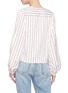 Back View - Click To Enlarge - 72723 - Tie front balloon sleeve stripe top