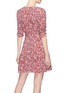 Back View - Click To Enlarge - 72723 - Ruched sleeve blossom print silk crepe dress