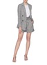 Figure View - Click To Enlarge - 72723 - Belted houndstooth check plaid paperbag shorts