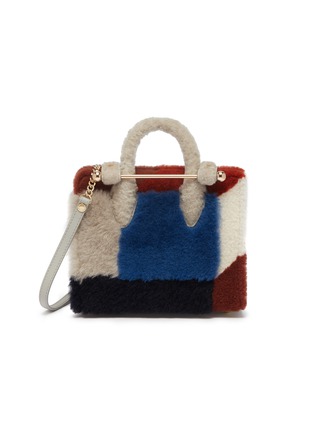 Main View - Click To Enlarge - STRATHBERRY - 'The Strathberry Nano' colourblock shearling tote