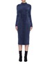 Main View - Click To Enlarge - 10199 - Velour rib knit mock neck dress