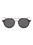 Main View - Click To Enlarge - TOMAS MAIER - Metal temple layered acetate round aviator sunglasses