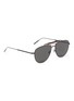 Figure View - Click To Enlarge - TOMAS MAIER - Tortoiseshell brow bar metal aviator sunglasses