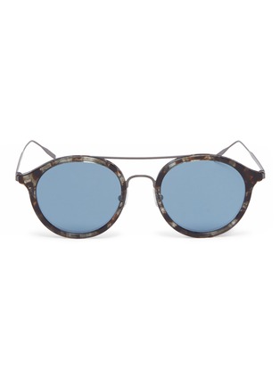 Main View - Click To Enlarge - TOMAS MAIER - Metal temple layered acetate round aviator sunglasses