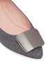 Detail View - Click To Enlarge - PEDDER RED - 'Jamie' metal plaque glitter lamé skimmer flats