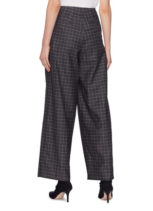 Back View - Click To Enlarge - DAWEI - Pleated windowpane check wide leg pants