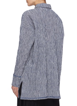 Back View - Click To Enlarge - DAWEI - Wool-cotton seersucker shirt