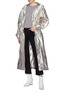 Figure View - Click To Enlarge - DAWEI - Drawcord waist metallic windbreaker coat