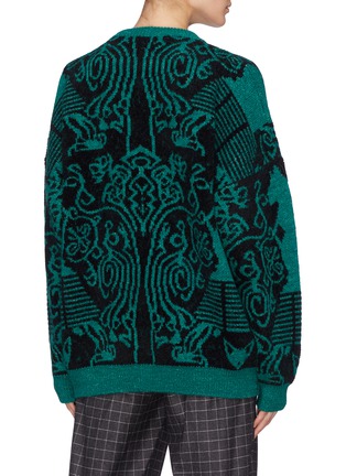Back View - Click To Enlarge - DAWEI - Graphic intarsia sweater