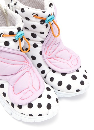 Detail View - Click To Enlarge - SOPHIA WEBSTER - 'Nevah Butterfly Mini' polka dot padded toddler snow boots