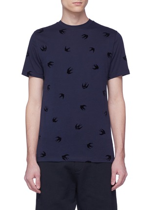 Main View - Click To Enlarge - MC Q - Swallow velvet flock print T-shirt