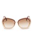 Main View - Click To Enlarge - VICTORIA BECKHAM - 'Floating Butterfly' oversized angular metal sunglasses