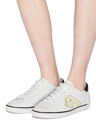 Figure View - Click To Enlarge - ASH - 'Net' logo patch leather sneakers