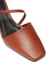 Detail View - Click To Enlarge - NEOUS - 'Loda' sphere heel slanted strap leather mules