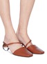 Figure View - Click To Enlarge - NEOUS - 'Loda' sphere heel slanted strap leather mules