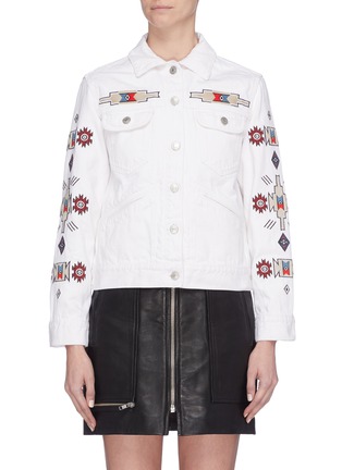 Main View - Click To Enlarge - ISABEL MARANT - 'Fofty' graphic embroidered denim jacket
