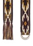 Detail View - Click To Enlarge - ISABEL MARANT - 'Upton' fringe graphic knit embroidered belt