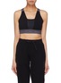 Main View - Click To Enlarge - PARTICLE FEVER - Mesh panel logo band racerback sports bra