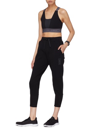 Figure View - Click To Enlarge - PARTICLE FEVER - Mesh panel logo band racerback sports bra