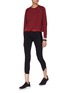 Figure View - Click To Enlarge - PARTICLE FEVER - Patent stripe outseam mesh panel performance leggings