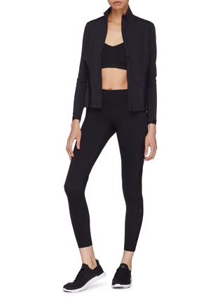 Figure View - Click To Enlarge - PARTICLE FEVER - Lace outseam mesh panel performance leggings
