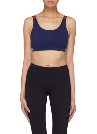 Main View - Click To Enlarge - PARTICLE FEVER - Logo strap colourblock sports bra