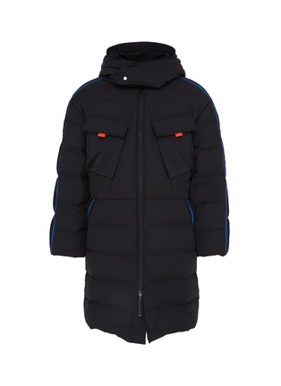 Main View - Click To Enlarge - STAFFONLY - 'Dash' detachable hood stripe sleeve unisex down coat
