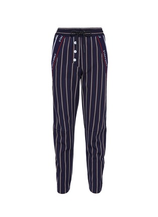 Main View - Click To Enlarge - STAFFONLY - 'Chris' logo jacquard stripe twill unisex jogging pants