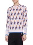 Detail View - Click To Enlarge - STAFFONLY - 'Bruce' abstract person logo jacquard unisex wool sweater