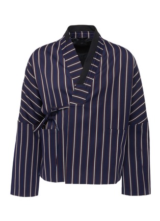 Main View - Click To Enlarge - STAFFONLY - 'Raiden' stripe twill unisex kimono jacket