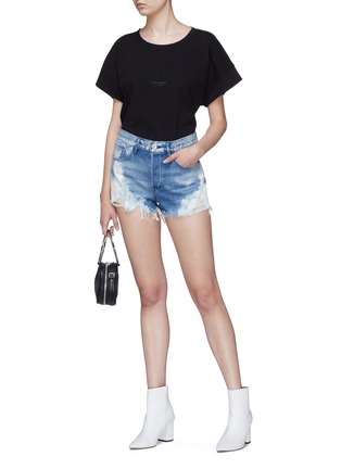 Figure View - Click To Enlarge - 3X1 - 'W2 Mason' bleached ripped denim shorts