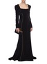 Figure View - Click To Enlarge - REBECCA VALLANCE - 'Ivy' contrast topstitching cutout back gown