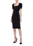 Figure View - Click To Enlarge - REBECCA VALLANCE - 'Ivy' puff sleeve cutout back dress