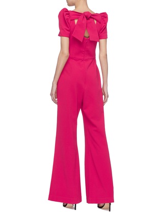 Back View - Click To Enlarge - REBECCA VALLANCE - 'Poppy' bow back crepe wide leg jumpsuit
