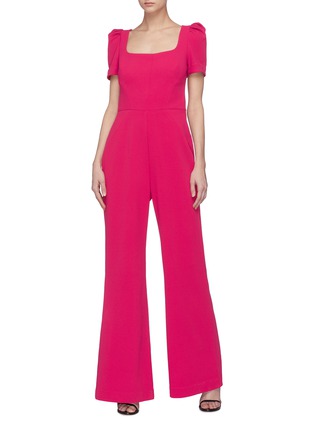 Figure View - Click To Enlarge - REBECCA VALLANCE - 'Poppy' bow back crepe wide leg jumpsuit