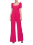 Figure View - Click To Enlarge - REBECCA VALLANCE - 'Poppy' bow back crepe wide leg jumpsuit
