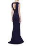 Back View - Click To Enlarge - REBECCA VALLANCE - 'Mimosa' cutout back V-neck fishtail gown